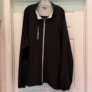 Peter Millar E4 Windbreaker Men's L Black Full Zip Up or Down Golf Size 4XLT